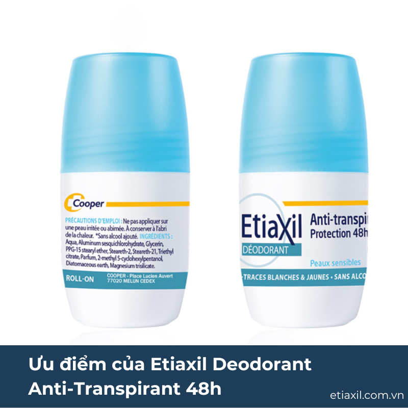 Ưu điểm của Etiaxil Deodorant Anti-Transpirant 48h
